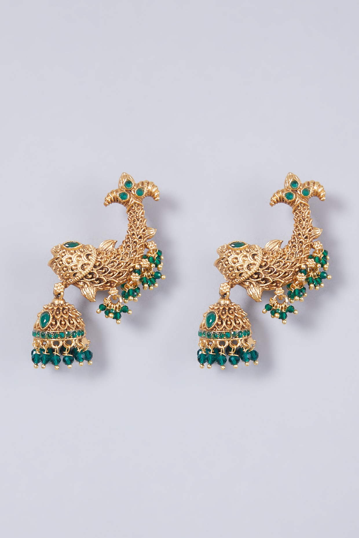 Gold Plated Traditional Floral Cut work Jhumka Earrings – Silvermerc Designs